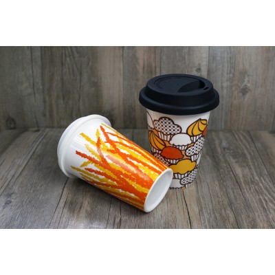 TW - Ceramic mug with silicon lid  / 陶瓷杯連矽膠蓋子 : TW-TECM046